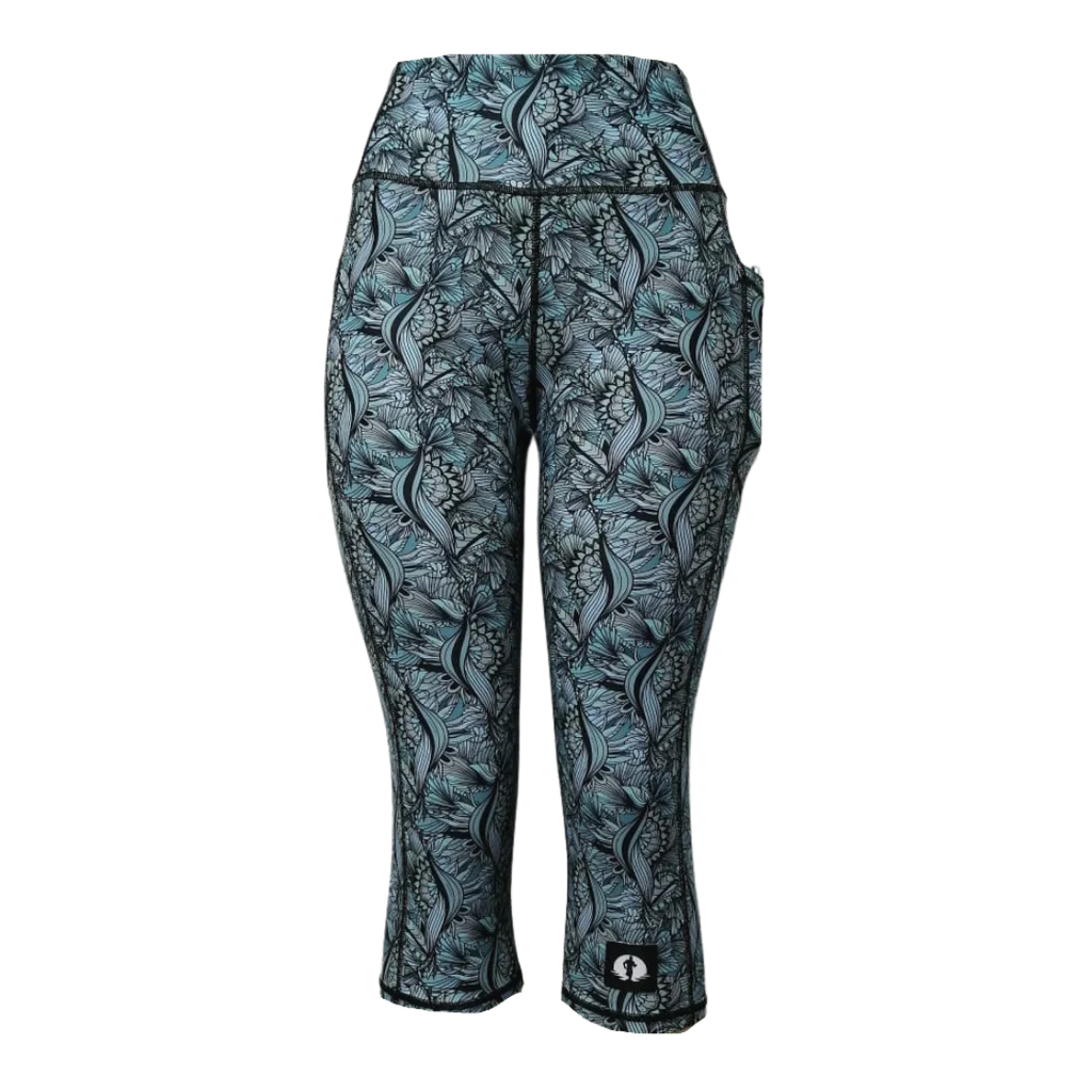 High Waist 3/4 Leggings - Fantasy Jungle