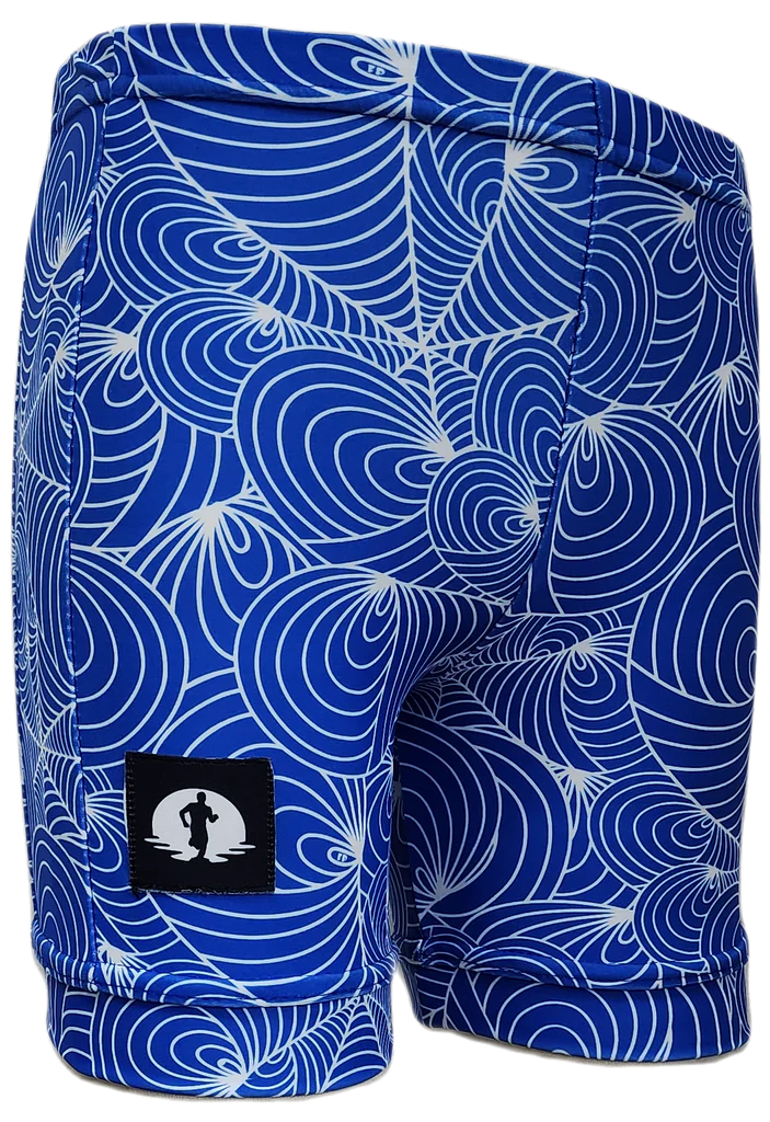 Funky Pants Kids Shorts - Fresh Blue edition featuring stretchy colourful material.