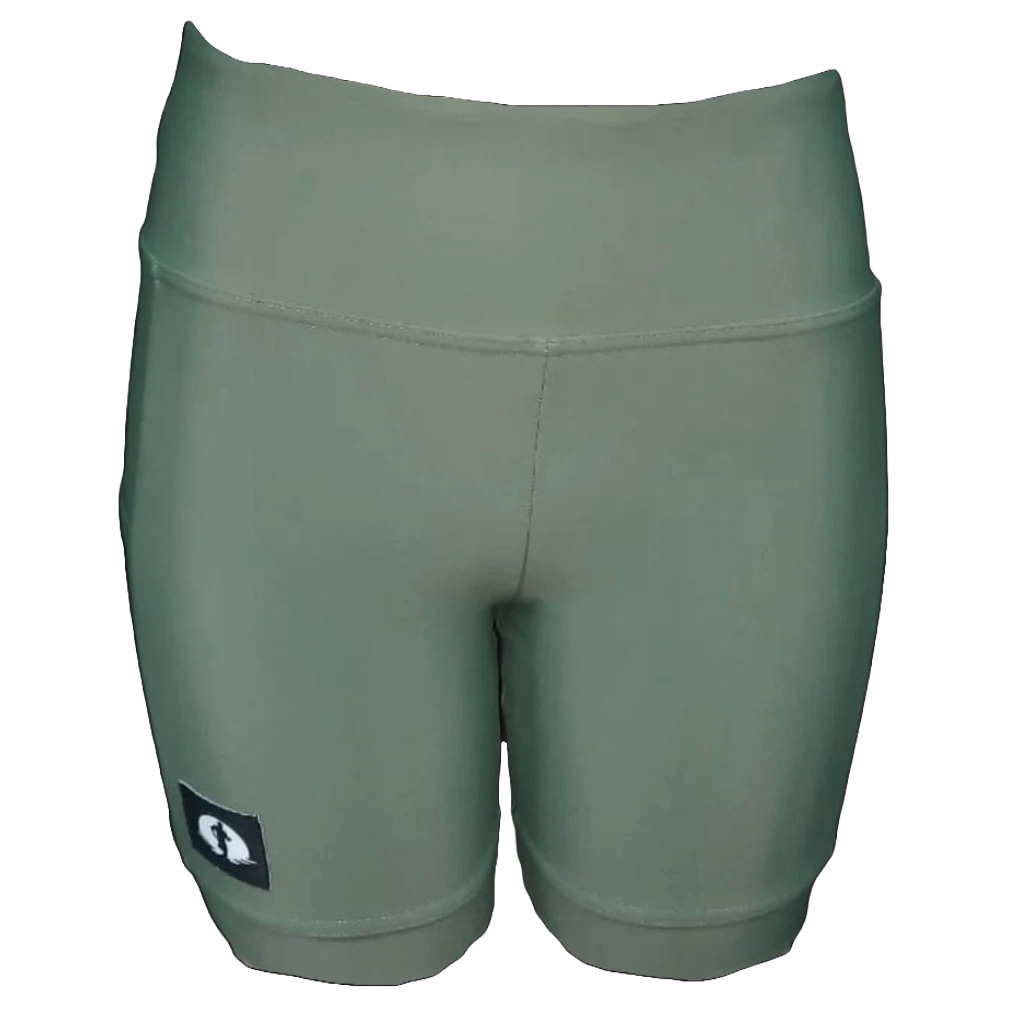 Funky Pants High Rise Shorts - Olive edition featuring double stitched material and colourful design.