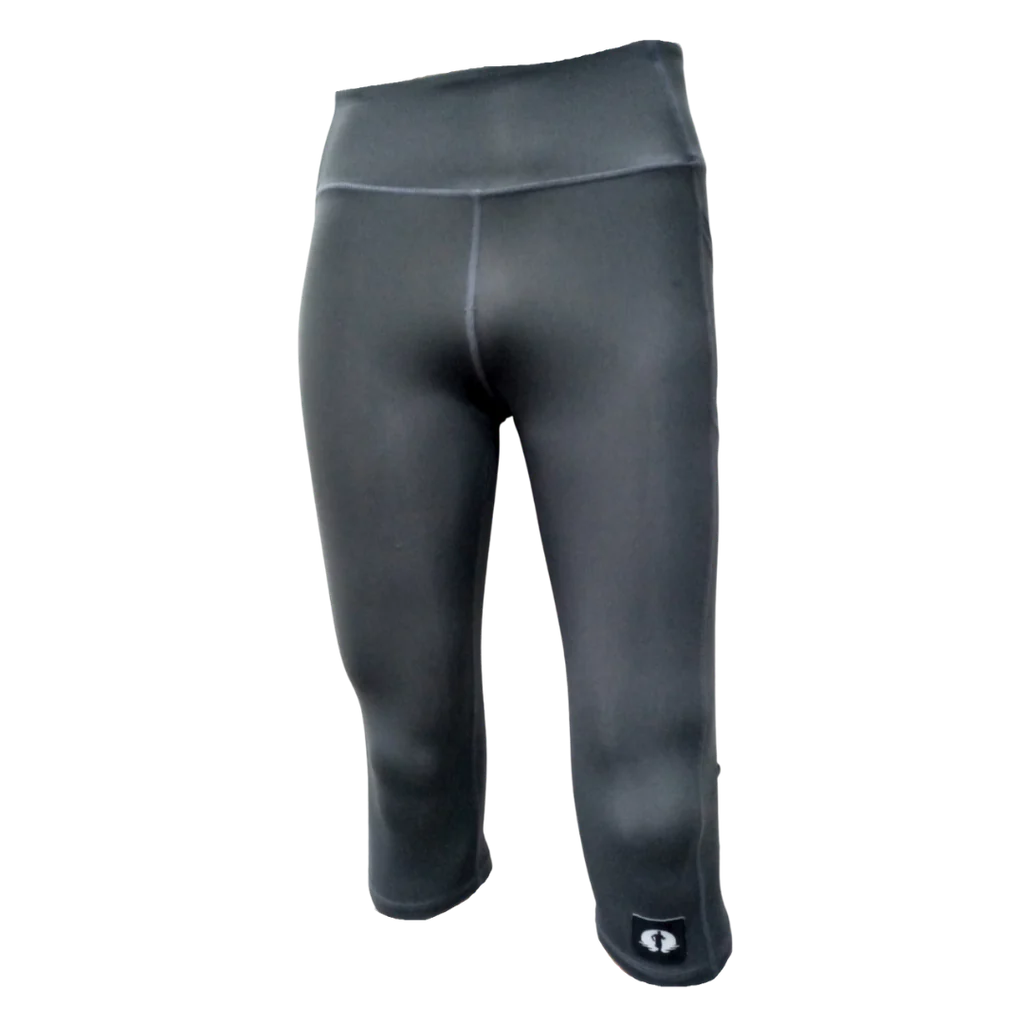 Funky Pants High Waist 3/4 Length Leggings - Black edition featuring comfortable high waist fit with colourful material.