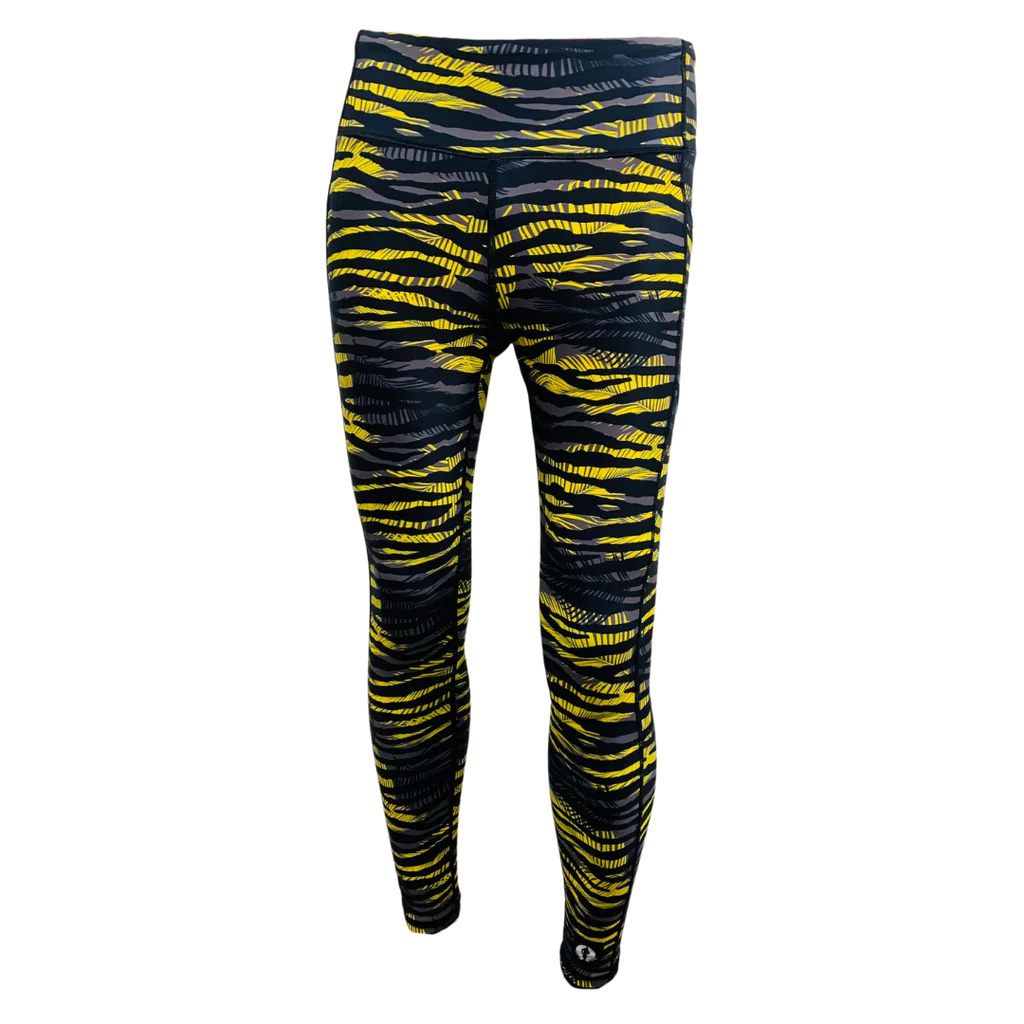 Funky Pants High Waist Full Length Leggings - Beezee edition featuring comfortable high waist fit with colourful material.