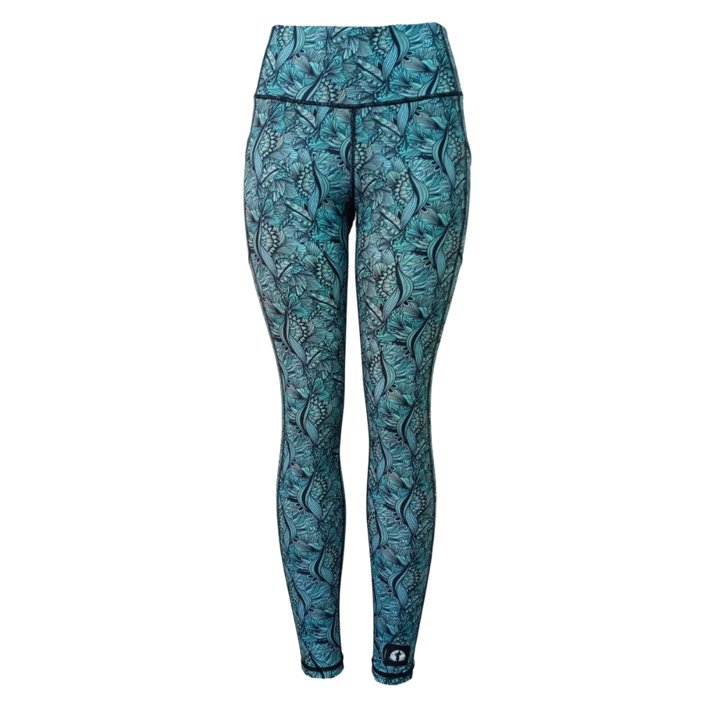 Funky Pants High Waist Full Length Leggings - Fantasy Jungle edition featuring comfortable high waist fit with colourful material.