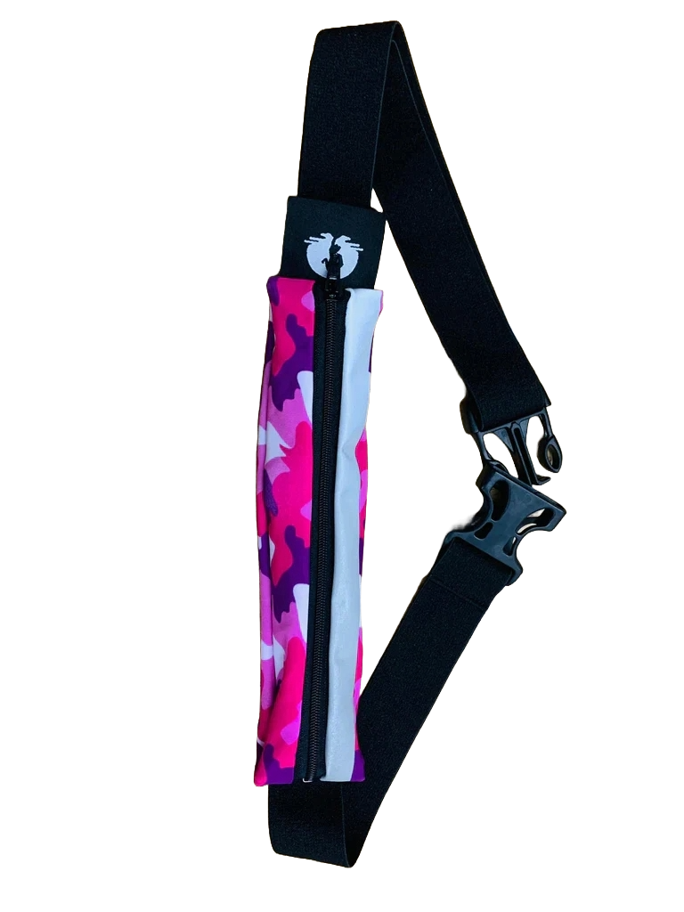 Funky Pants Running Belt - GI Jane edition featuring sip and reflective strip in colourful material.