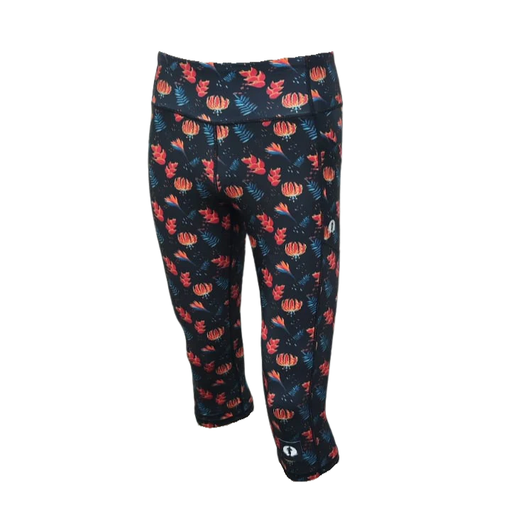 High Waist 3/4 Leggings - Bloom