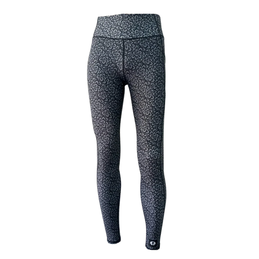High Waist Full Length Leggings - Petals