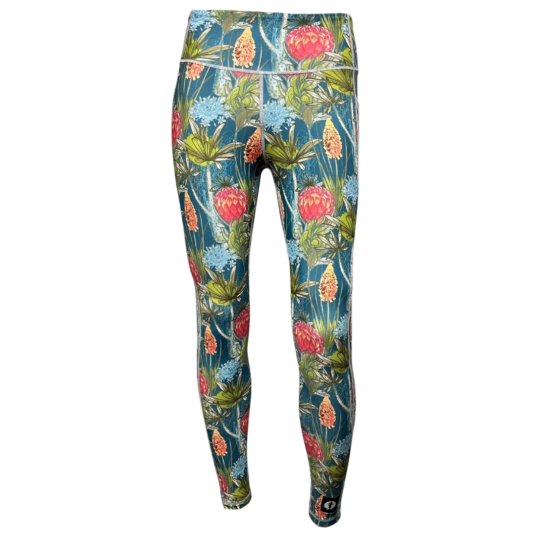 High Waist Full Length Leggings - Wild Flower