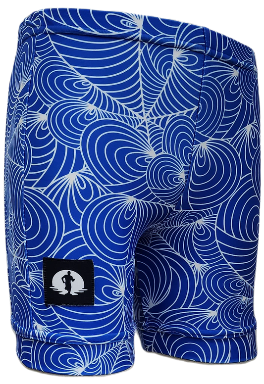 Funky Pants Kids Shorts - Fresh Blue edition featuring stretchy colourful material.
