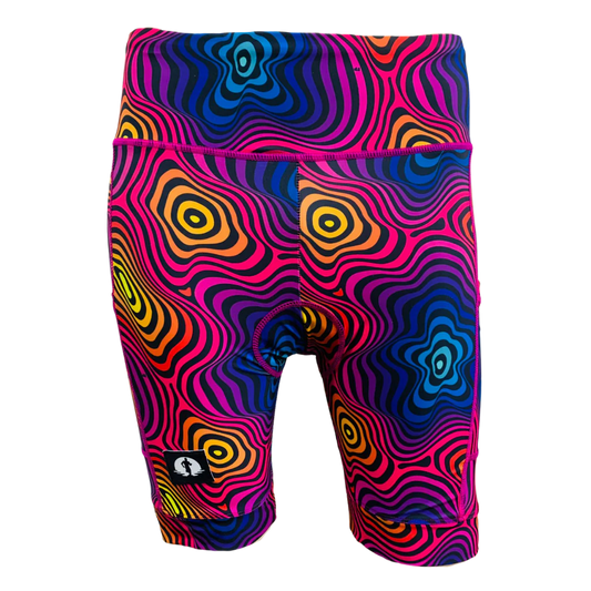 Funky Pants High Waist Fit Cycling Shorts - Weird edition with padded seat and colourful design