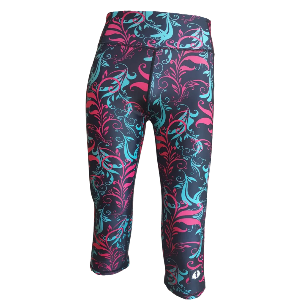 Funky Pants High Waist 3/4 Length Leggings - Ama Angels edition featuring comfortable high waist fit with colourful material.