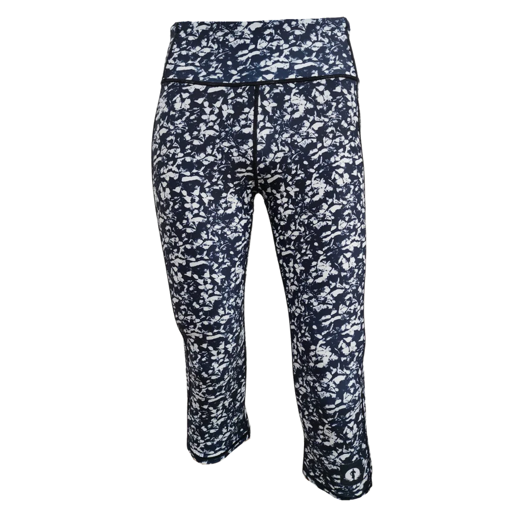 Funky Pants High Waist 3/4 Length Leggings - Creased edition featuring comfortable high waist fit with colourful material.