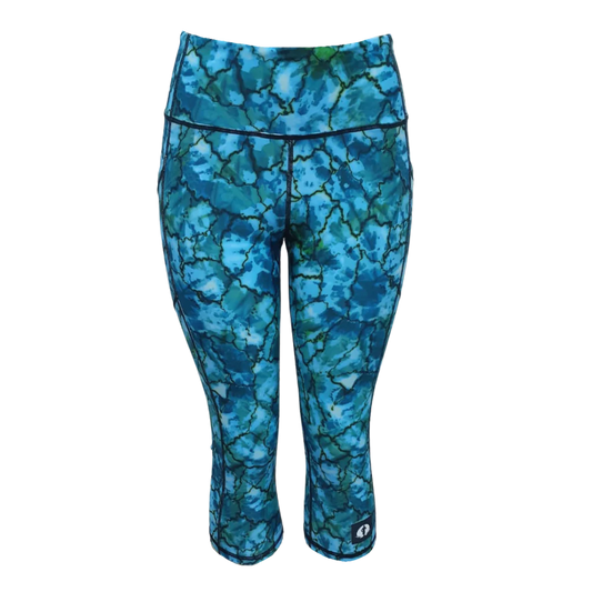 Funky Pants High Waist 3/4 Length Leggings - Tie Dye edition featuring comfortable high waist fit with colourful material.