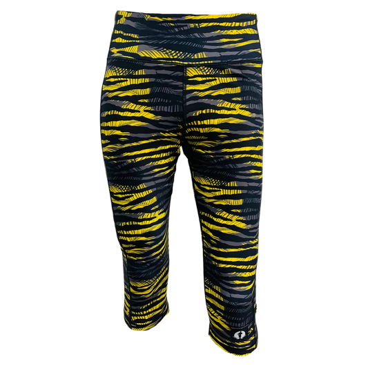 Funky Pants High Waist 3/4 Length Leggings - Beezee edition featuring comfortable high waist fit with colourful material.