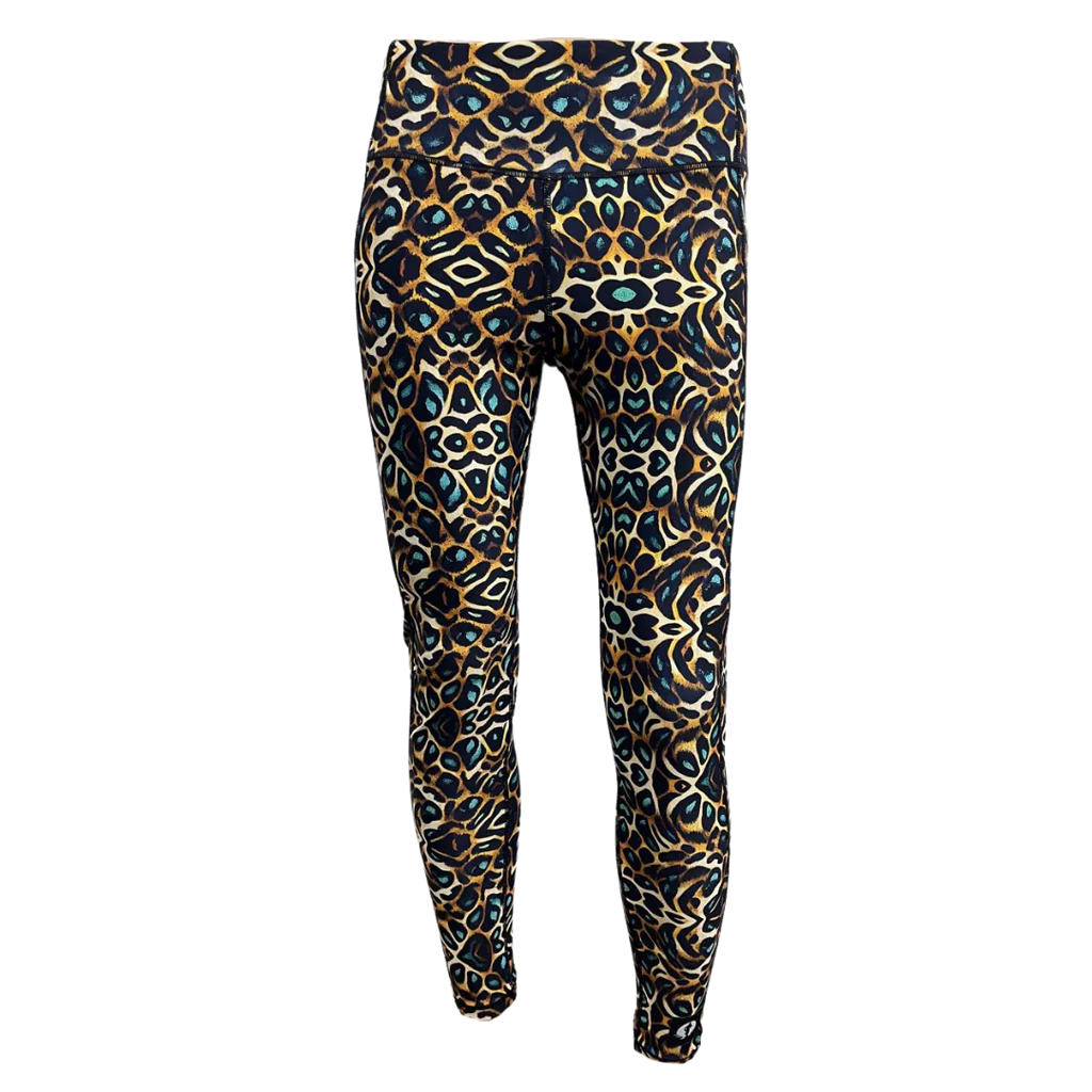 Funky Pants High Waist Full Length Leggings - Eye of the Tiger edition featuring comfortable high waist fit with colourful material.