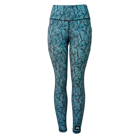 Funky Pants High Waist Full Length Leggings - Fantasy Jungle edition featuring comfortable high waist fit with colourful material.