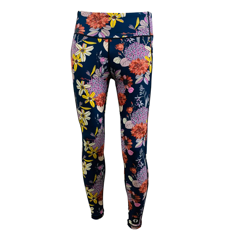 Funky Pants High Waist Full Length Leggings - Floral Charm edition featuring comfortable high waist fit with colourful material.
