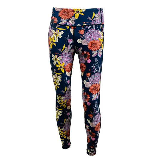Funky Pants High Waist Full Length Leggings - Floral Charm edition featuring comfortable high waist fit with colourful material.