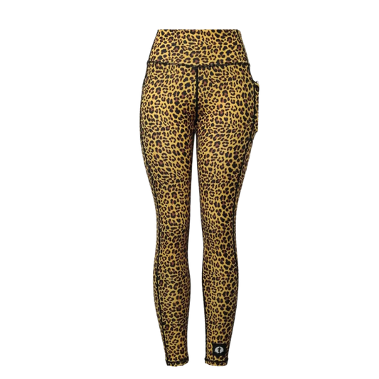 Funky Pants High Waist Full Length Leggings - Leopard edition featuring comfortable high waist fit with colourful material.