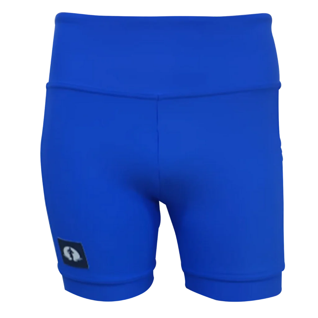 Funky Pants High Waist Shorts - Royal Blue edition featuring double stitched material with high waist fit.
