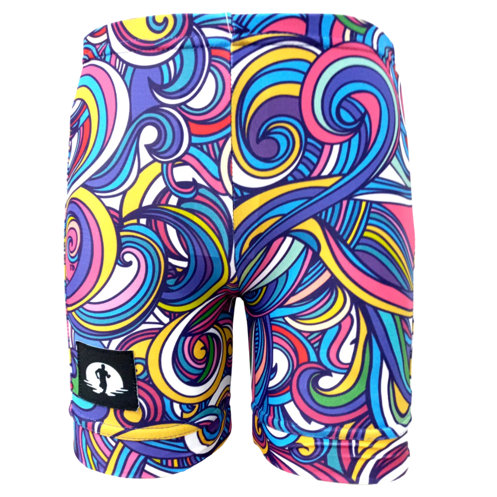 Funky Pants Kids Shorts - Funk Master edition featuring stretchy colourful material.