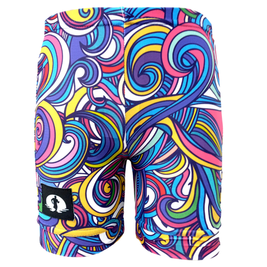Funky Pants Kids Shorts - Funk Master edition featuring stretchy colourful material.