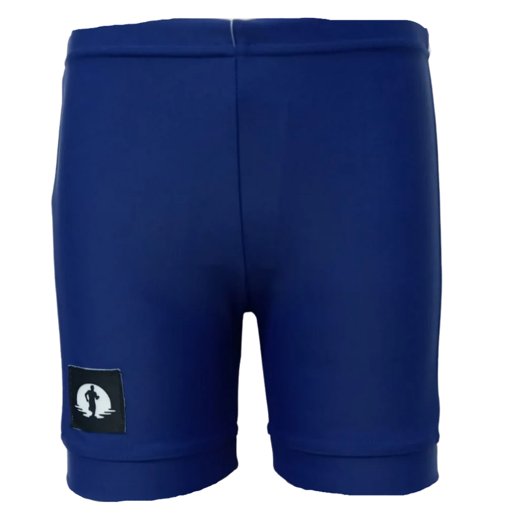 Funky Pants Kids Shorts - Navy edition featuring stretchy colourful material.