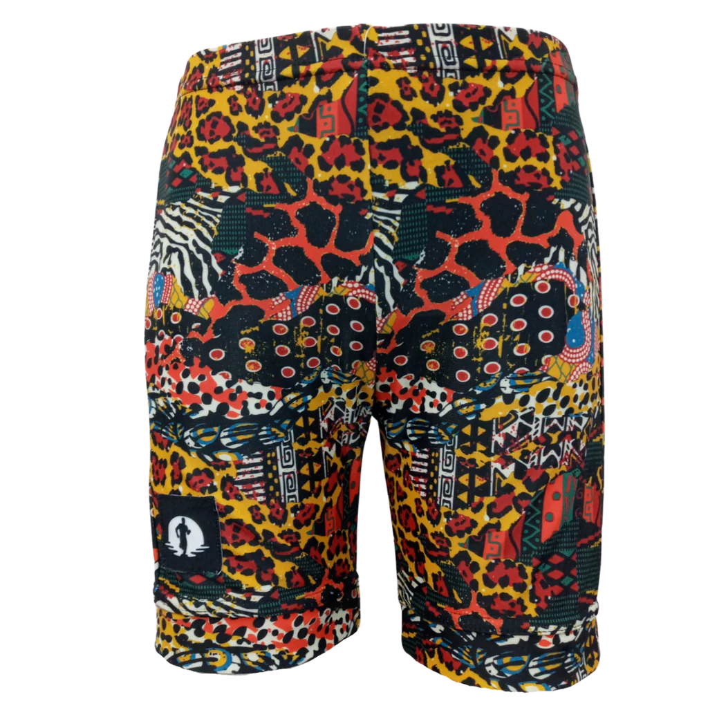 Funky Pants Kids Shorts - Wild edition featuring stretchy colourful material.