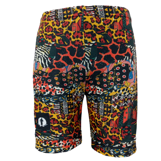 Funky Pants Kids Shorts - Wild edition featuring stretchy colourful material.