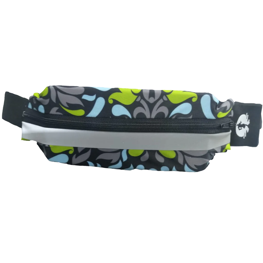 Funky Pants Running Belt - Pairs Suite edition featuring sip and reflective strip in colourful material.