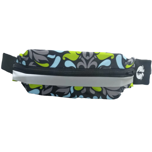 Funky Pants Running Belt - Pairs Suite edition featuring sip and reflective strip in colourful material.