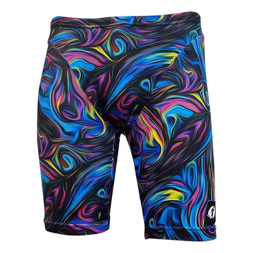 Funky Pants Jammer - Peacock Marble edition with built in speedo.